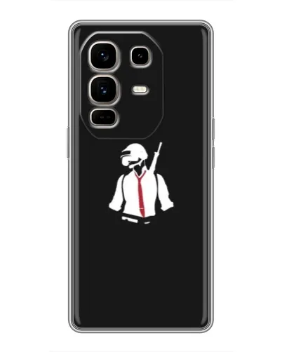 Чехол для Infinix Note 50 Pro Plus с картинкой «PUBG — силуэт воина»