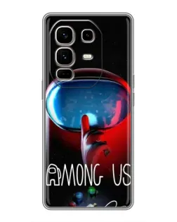Чохол для Infinix Note 50 Pro Plus з картинкою «Червоний імпостер — макро»
