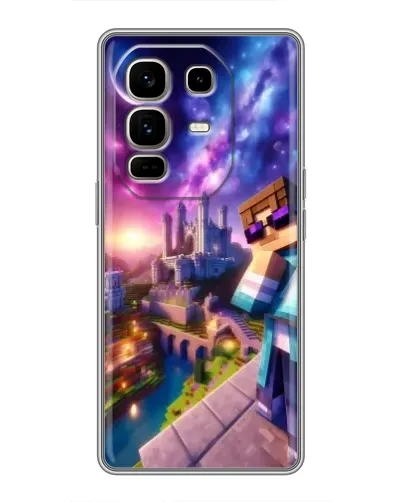 Чехол для Infinix Note 50 Pro Plus с картинкой «Стив и космос» Чехол для Infinix Note 50 Pro Plus с картинкой «Стив и космос»