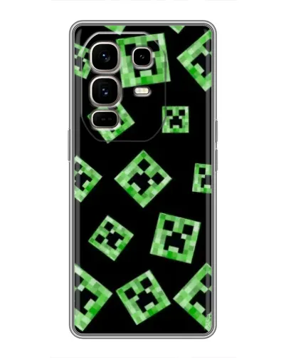 Чехол для Infinix Note 50 Pro Plus с картинкой «Паттерн с криперами» Чехол для Infinix Note 50 Pro Plus с картинкой «Паттерн с криперами»