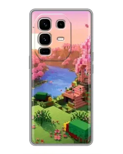Чехол для Infinix Note 50 Pro Plus с картинкой «Розовое дерево Minecraft»