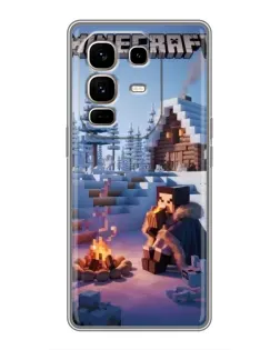 Чехол для Infinix Note 50 Pro Plus с картинкой «Зимний Minecraft»