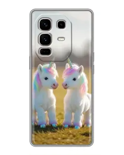 Чехол для Infinix Note 50 Pro Plus с картинкой «Пара единорогов»