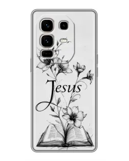 Чохол для Infinix Note 50 Pro Plus з картинкою «Квіти та Біблія»