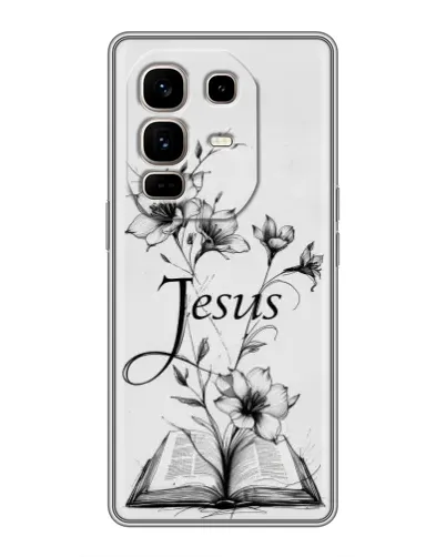 Чохол для Infinix Note 50 Pro Plus з картинкою «Квіти та Біблія»