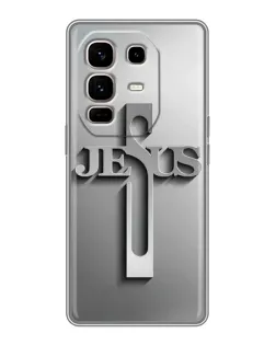 Чохол для Infinix Note 50 Pro Plus з картинкою «Металевий хрест Jesus»