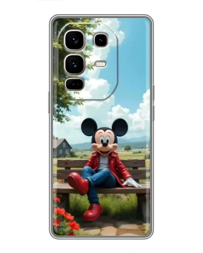 Чехол для Infinix Note 50 Pro Plus с картинкой «Микки на скамейке»