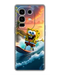 Чохол для Infinix Note 50 Pro Plus з картинкою «Губка Боб серфінгіст»