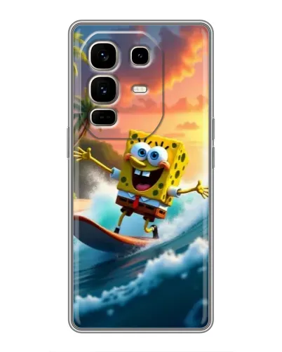 Чохол для Infinix Note 50 Pro Plus з картинкою «Губка Боб серфінгіст»