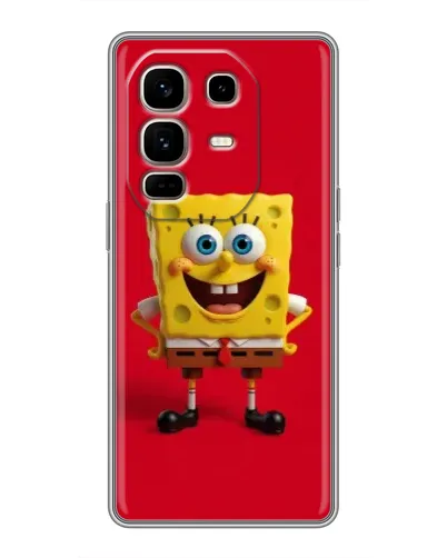Чохол для Infinix Note 50 Pro Plus з картинкою «Спанч Боб на червоному»