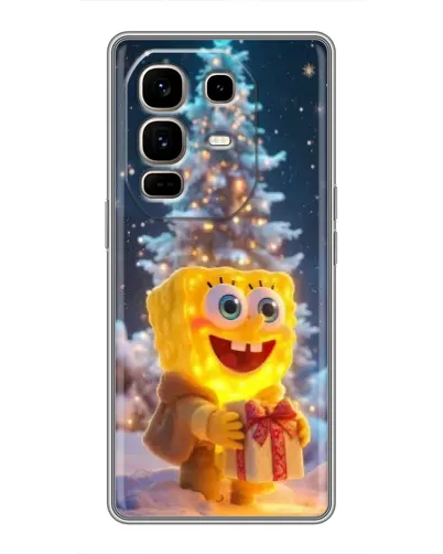 Чохол для Infinix Note 50 Pro Plus з картинкою «Різдвяний Спанч Боб»