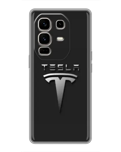 Чехол для Infinix Note 50 Pro Plus с картинкой «Стальной логотип Tesla»