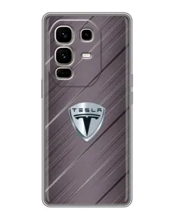 Чехол для Infinix Note 50 Pro Plus с картинкой «Металлическая текстура Tesla»