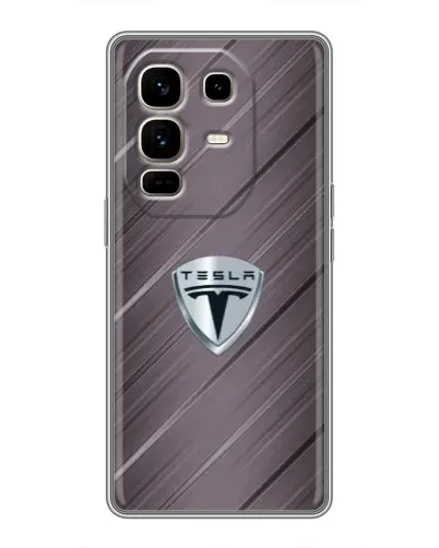 Чехол для Infinix Note 50 Pro Plus с картинкой «Металлическая текстура Tesla»