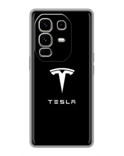 Чехол для Infinix Note 50 Pro Plus с картинкой «Tesla White Logo»