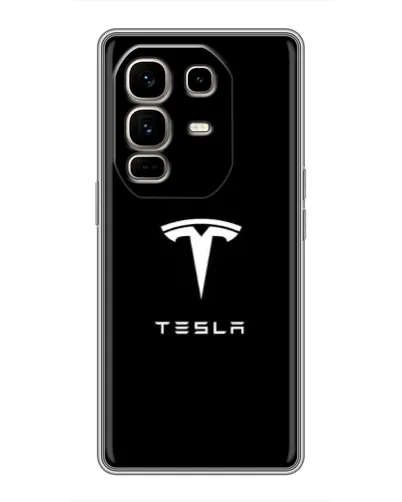Чехол для Infinix Note 50 Pro Plus с картинкой «Tesla White Logo»