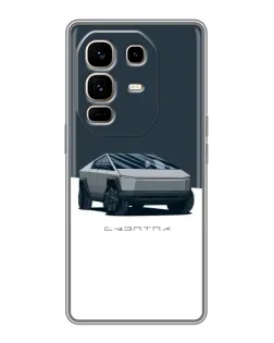 Чехол для Infinix Note 50 Pro Plus с картинкой «Серебристый Cybertruck Tesla»