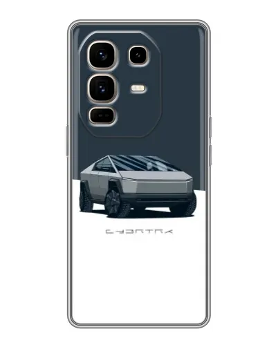 Чехол для Infinix Note 50 Pro Plus с картинкой «Серебристый Cybertruck Tesla»