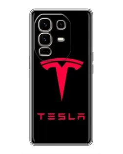Чехол для Infinix Note 50 Pro Plus с картинкой «Tesla Red Logo»