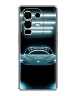 Чехол для Infinix Note 50 Pro Plus с картинкой «Tesla в неоне»