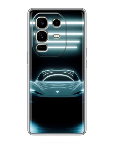 Чехол для Infinix Note 50 Pro Plus с картинкой «Tesla в неоне»