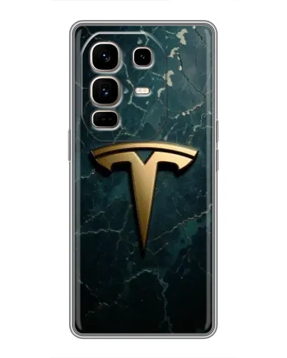 Чехол для Infinix Note 50 Pro Plus с картинкой «Мраморная Tesla Gold»