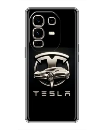 Чехол для Infinix Note 50 Pro Plus с картинкой «Tesla — серебристое авто»