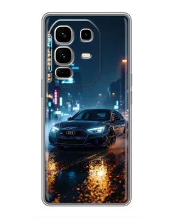 Чехол для Infinix Note 50 Pro Plus с картинкой «Ночной город и Audi»