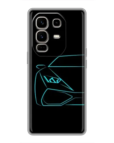 Чехол для Infinix Note 50 Pro Plus с картинкой «Голубой силуэт Lamborghini»