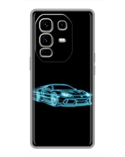 Чехол для Infinix Note 50 Pro Plus с картинкой «Неоновый контур Lamborghini»