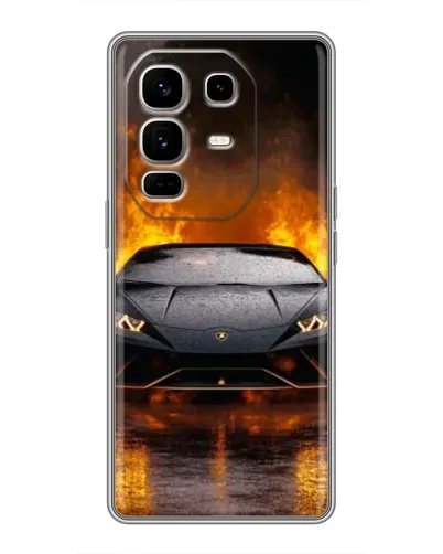 Чехол для Infinix Note 50 Pro Plus с картинкой «Lamborghini в огне»