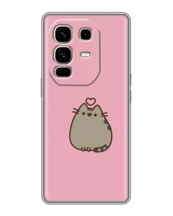 Чехол для Infinix Note 50 Pro Plus с картинкой «Pusheen сердце»