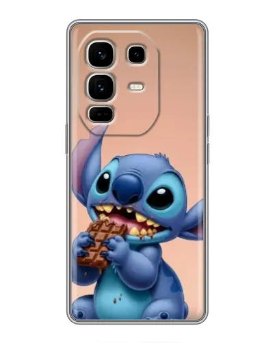 Чехол для Infinix Note 50 Pro Plus с картинкой «Стич ест шоколад»