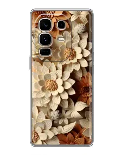 Чохол для Infinix Note 50 Pro Plus з картинкою «Бежевий флористичний декор»