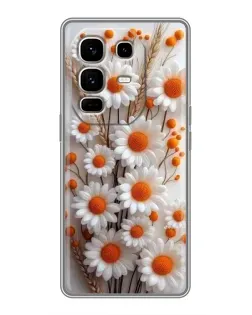 Чохол для Infinix Note 50 Pro Plus з картинкою «Білі сухоцвіти»