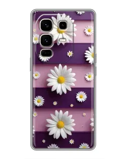 Чохол для Infinix Note 50 Pro Plus з картинкою «Ромашки на фіолетовому»