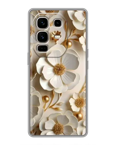 Чехол для Infinix Note 50 Pro Plus с картинкой «Белие бумажние цвети» Чехол для Infinix Note 50 Pro Plus с картинкой «Белие бумажние цвети»
