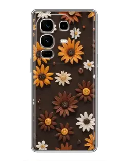 Чохол для Infinix Note 50 Pro Plus з картинкою «Візерунок з маленьких соняшників»