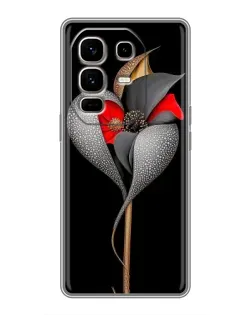 Чохол для Infinix Note 50 Pro Plus з картинкою «Срібна фантазійна квітка»