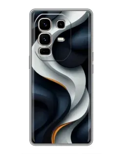 Чохол для Infinix Note 50 Pro Plus з картинкою «Об'ємні чорно-білі стрічки»