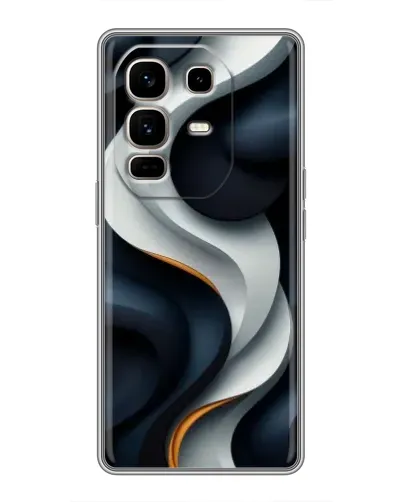 Чохол для Infinix Note 50 Pro Plus з картинкою «Об'ємні чорно-білі стрічки»