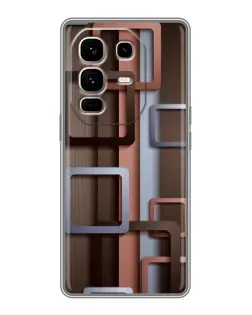 Чохол для Infinix Note 50 Pro Plus з картинкою «Коричневі об'ємні квадрати»