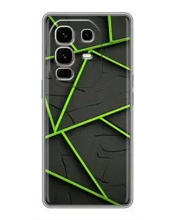 Чохол для Infinix Note 50 Pro Plus з картинкою «Зелені геометричні лінії»