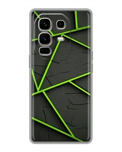 Чохол для Infinix Note 50 Pro Plus з картинкою «Зелені геометричні лінії»