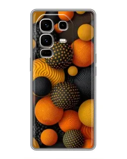 Чохол для Infinix Note 50 Pro Plus з картинкою «Об'ємні помаранчеві сфери»