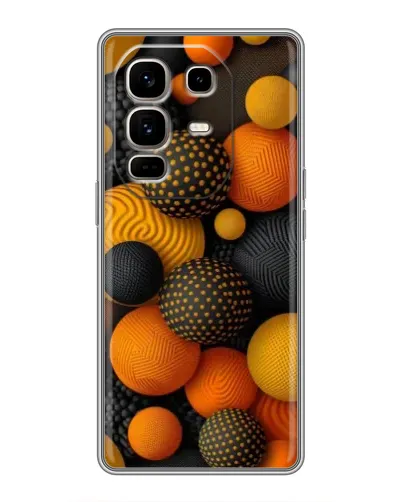 Чохол для Infinix Note 50 Pro Plus з картинкою «Об'ємні помаранчеві сфери»