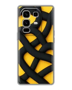 Чохол для Infinix Note 50 Pro Plus з картинкою «Чорне жовте переплетення»