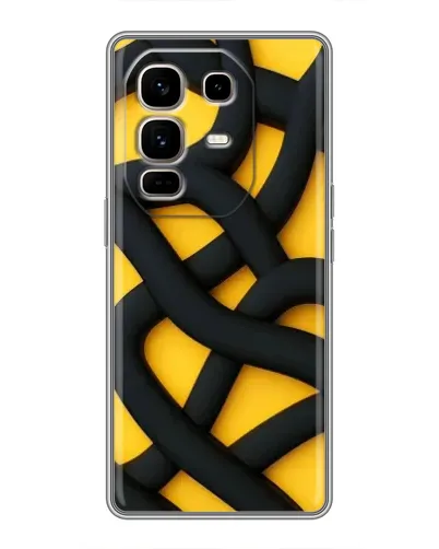Чохол для Infinix Note 50 Pro Plus з картинкою «Чорне жовте переплетення»