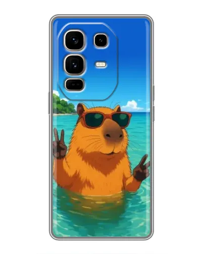 Чехол для Infinix Note 50 Pro Plus с картинкой «Морская капибара»