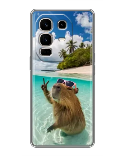 Чехол для Infinix Note 50 Pro Plus с картинкой «Капибара на море»
